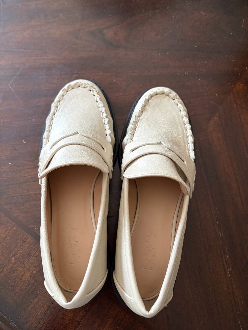 Loft Cream Loafers NWOT Size 6